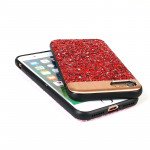 Wholesale iPhone 8 / 7 Sparkling Glitter Chrome Fancy Case with Metal Plate (Rainbow Purple)